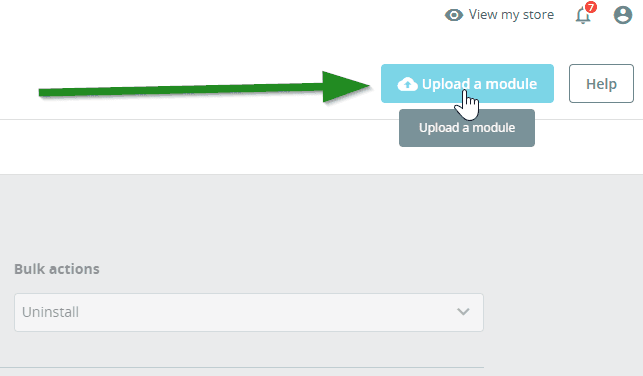 Upload a module dialog