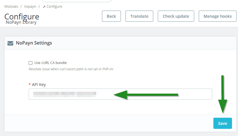 Cost+ configuration page in PrestaShop 1.7
