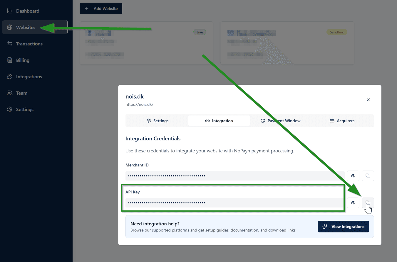 Cost+ Merchant Portal showing API key