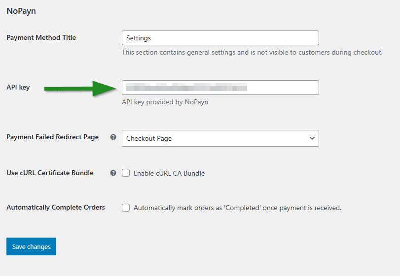 Cost+ plugin settings with API key field